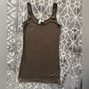 EUC M Medium Abound Olive Army Green Brown Tank Top U Scoop Neck Layering tank